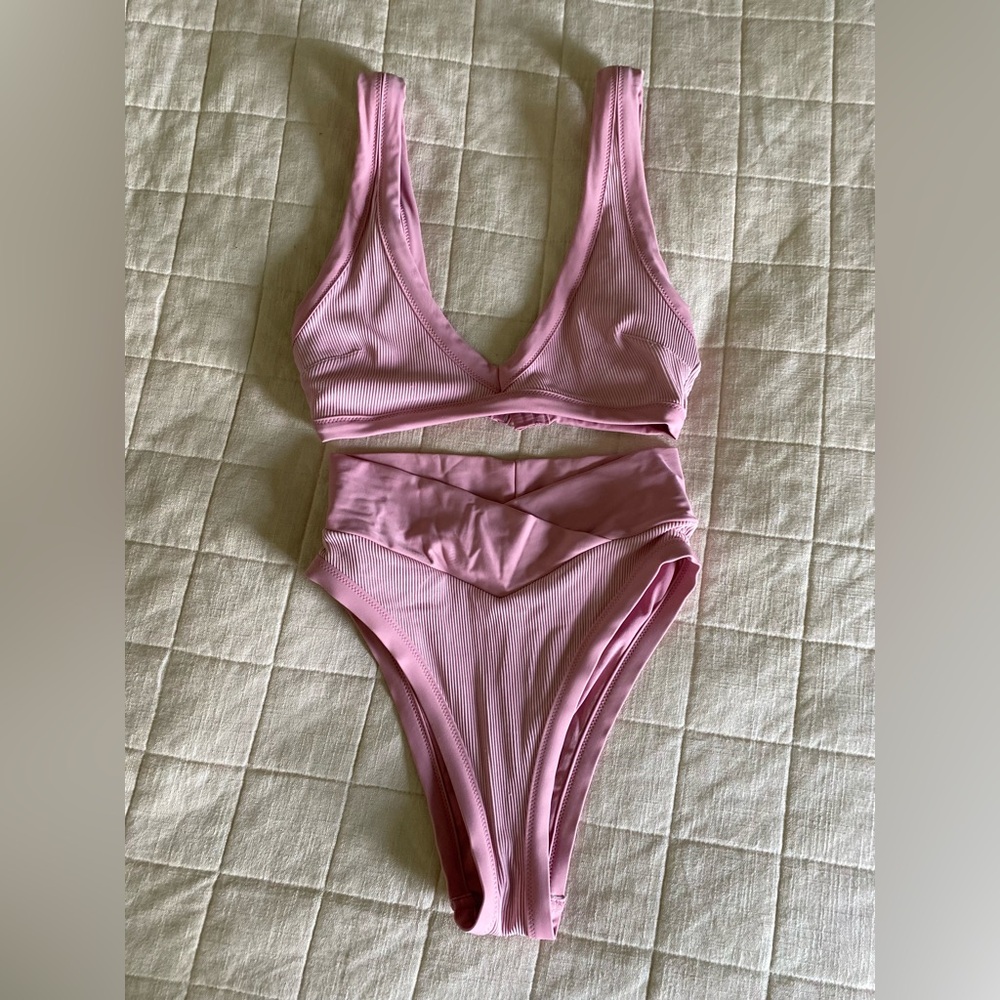 Aerie | Mauve Pink Two Toned Cheeky Bikini Swimsuit